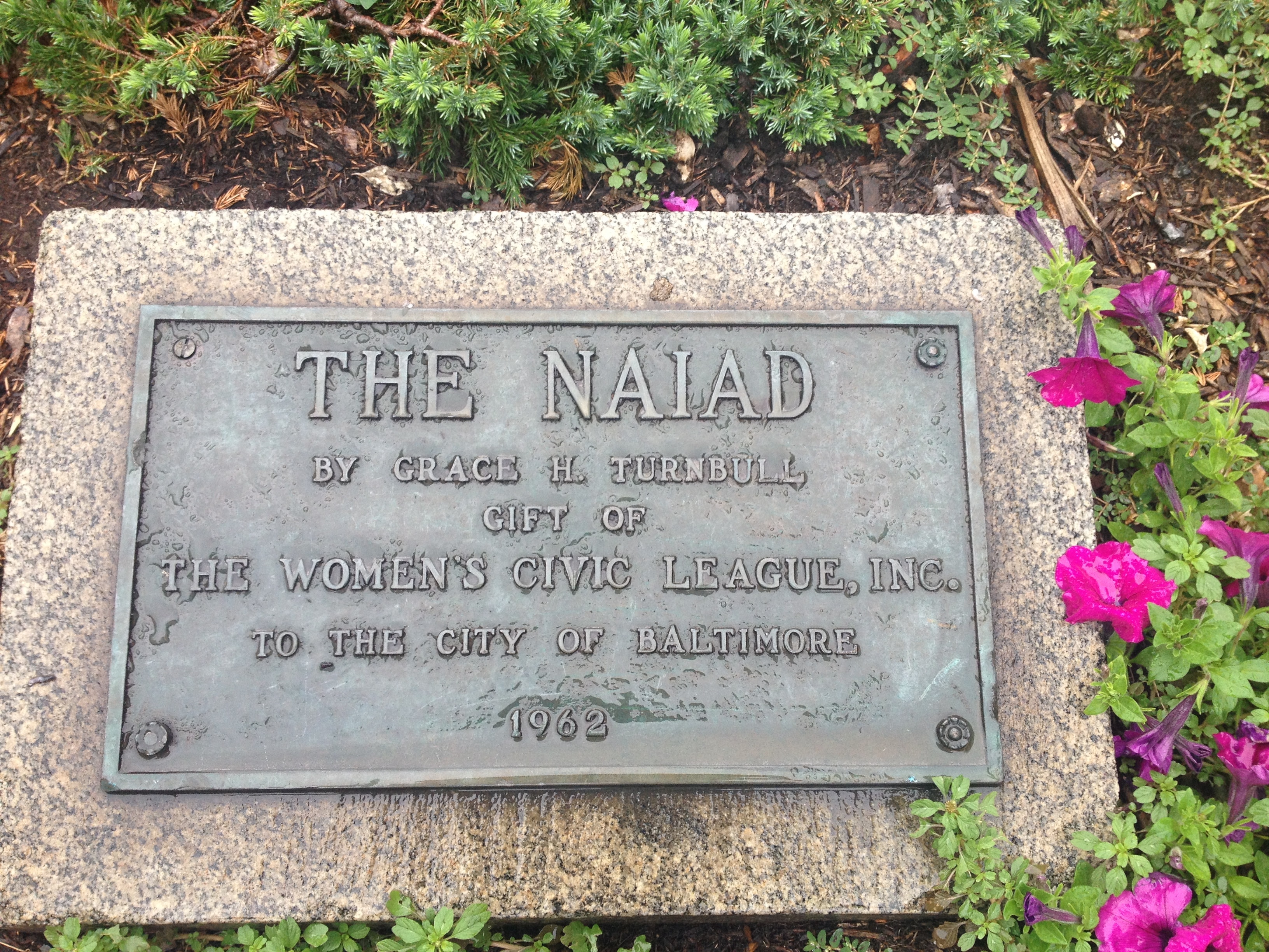 The Naiad — gifted by the Women's Civic League to the City of Baltimore, 1962