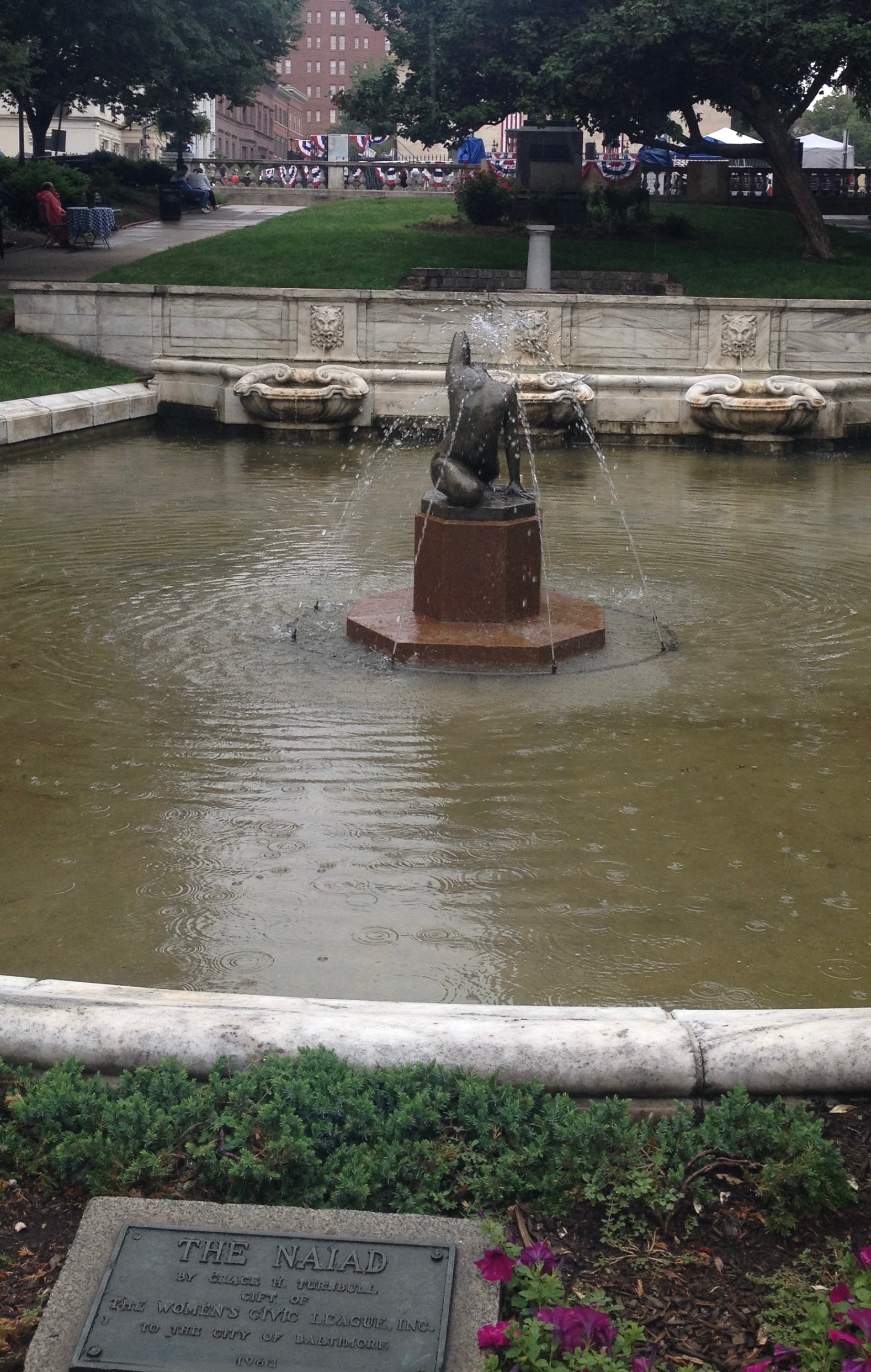 The Naiad fountain sculpture in Baltimore, a gift from the Women's Civic League Inc.